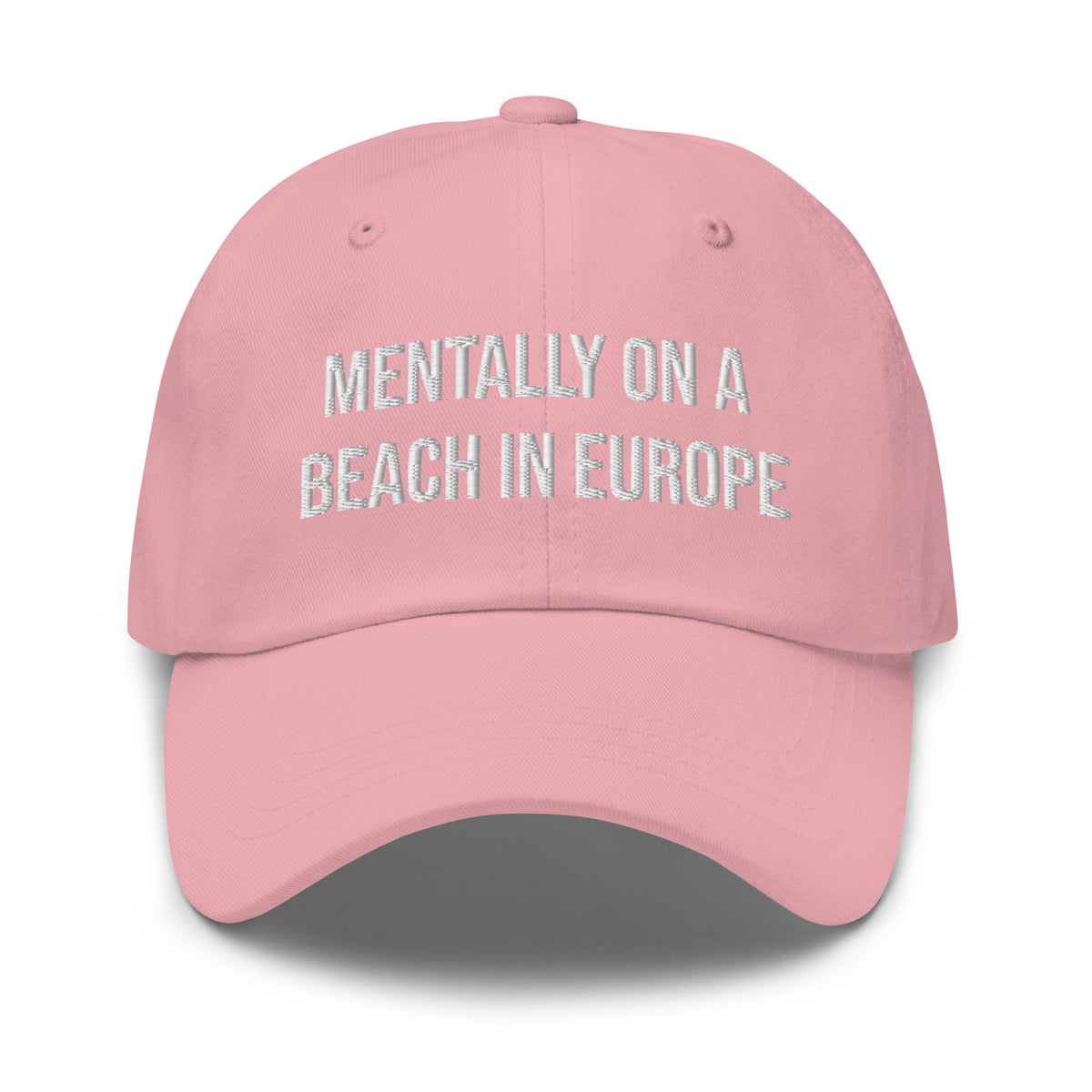 "Mentally on a Beach in Europe" Hat